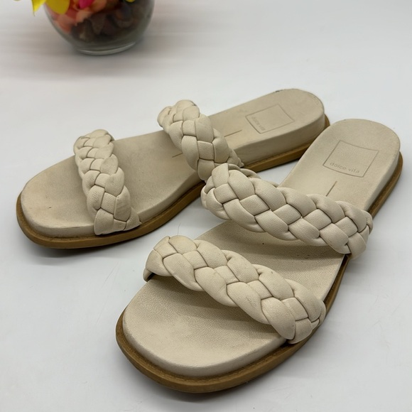 Dolce Vita Shoes - Dolce Vita Off White Slide Braided Sandals Size 7 MCS6568K
